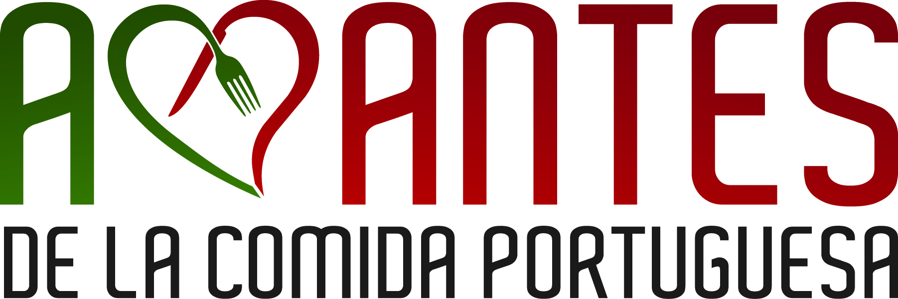 Logo - Amantes de la Comida Portuguesa con los colores de la bandera portuguesa, verde y rojo