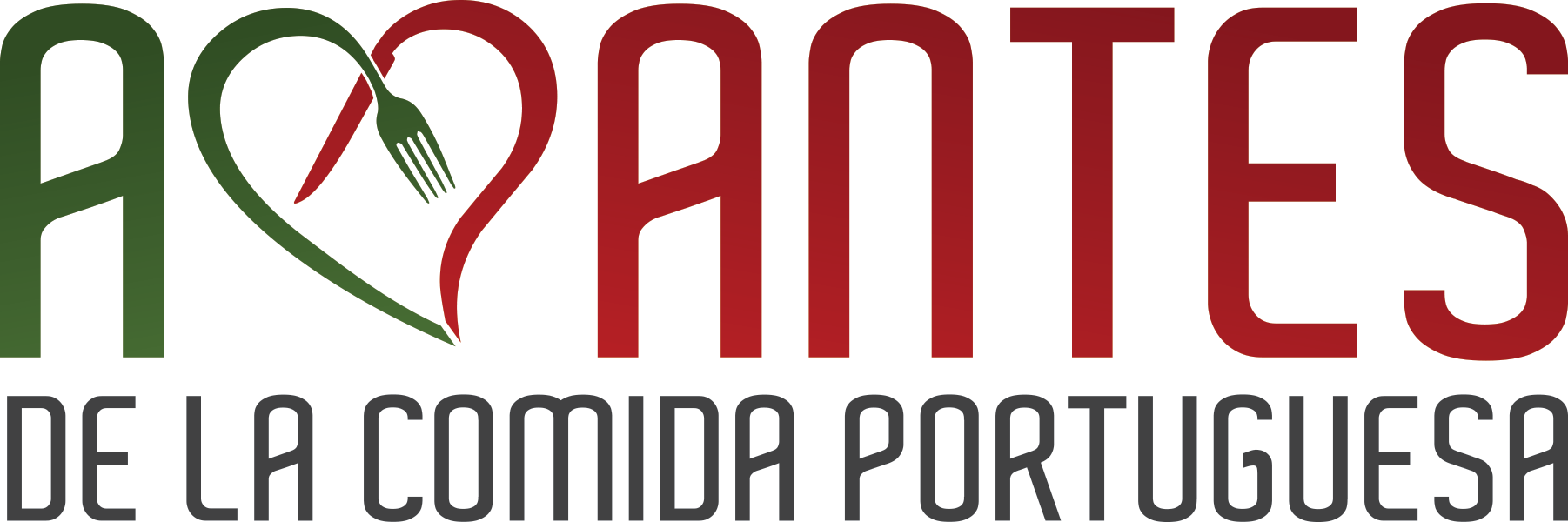 logo amantes de la comida portuguesa con los colores de la bandera portuguesa, verde y rojo